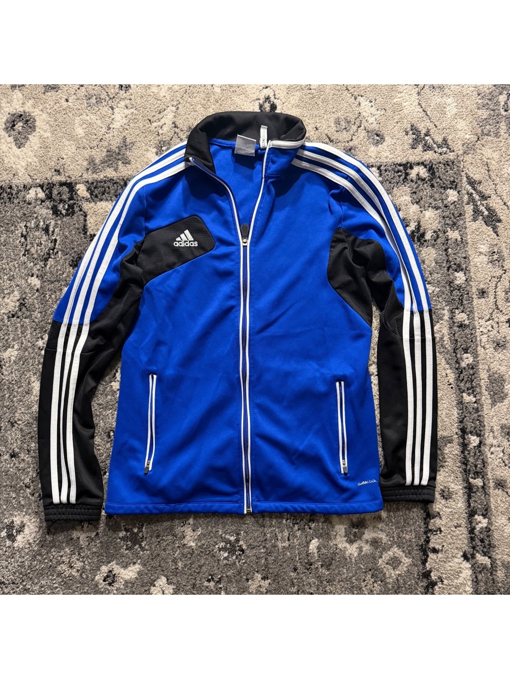 Adidas Men's Blue and Black ClimaCool Track Jacket Size M